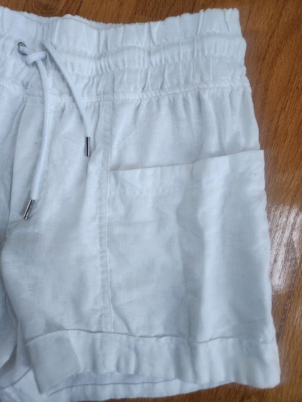 Athleta Women's White Cabo Linen Shorts - Picture 7 of 9